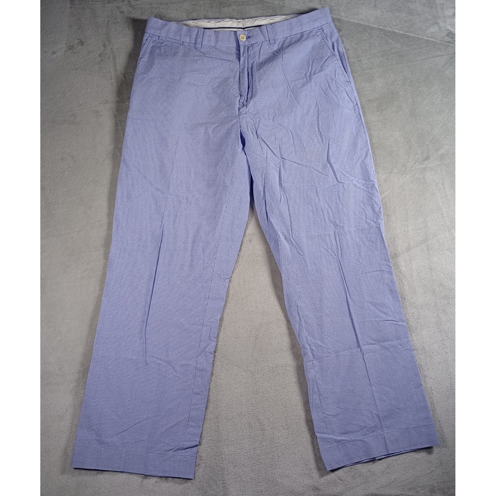 Polo Golf Ralph Lauren Pants Mens 36 Blue Gingham Cotton Chino Slacks Golf